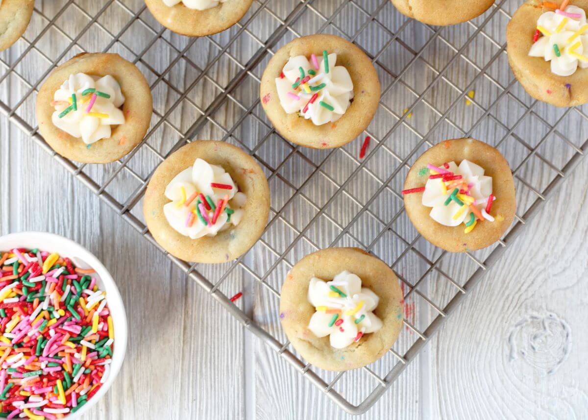 Birthday Cheesecake Cookie Cups Finished