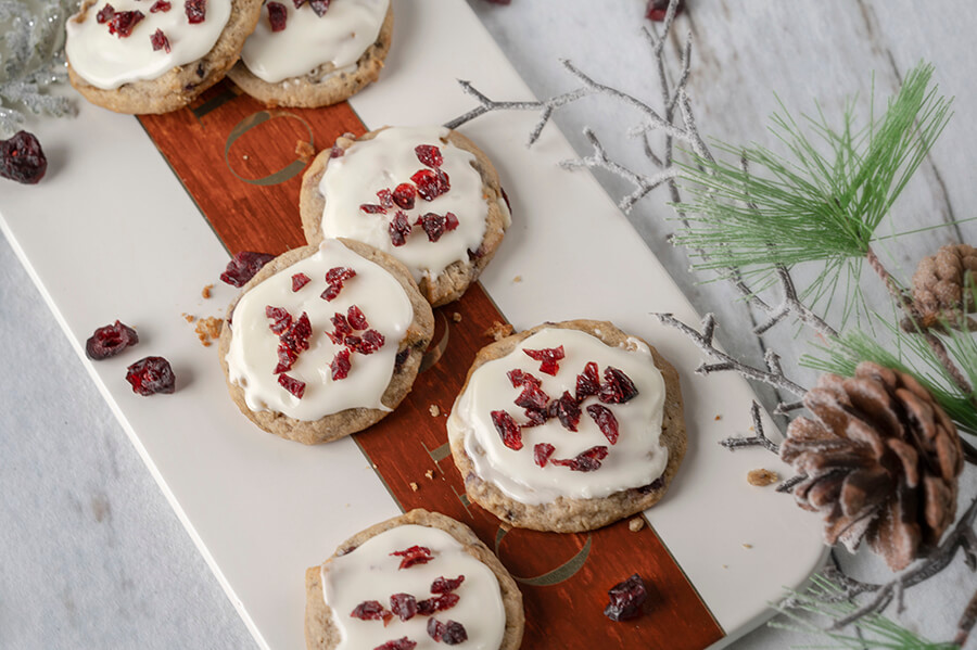 Frosted Oatmeal Cranberry Cookies